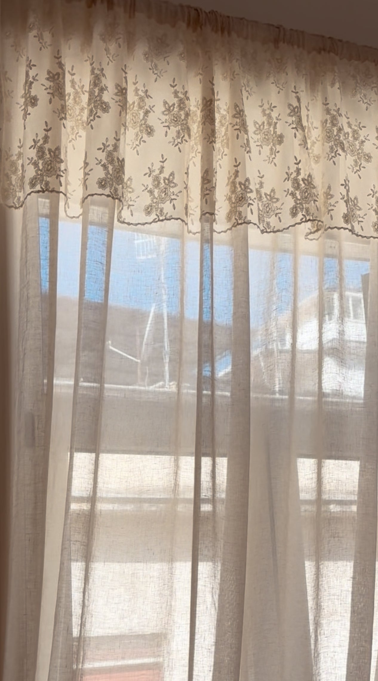 Tenda in lino e pizzo Maria Antonietta