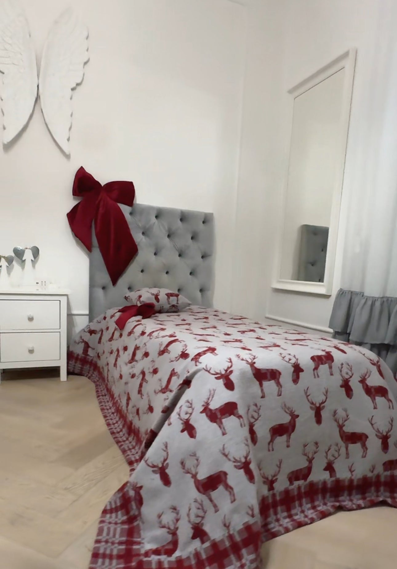 Copriletto natalizio renna rossa