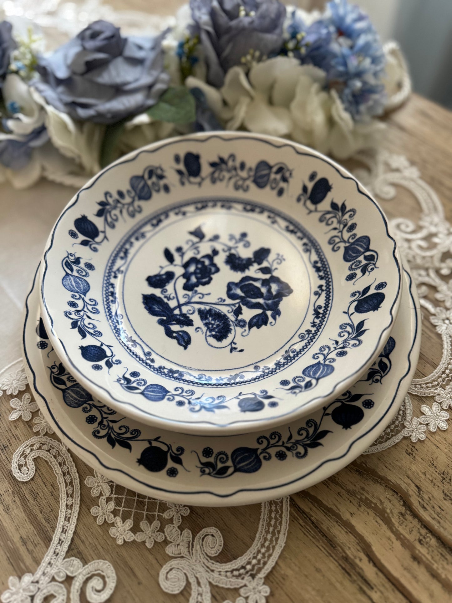 Servizio piatti floreal blu