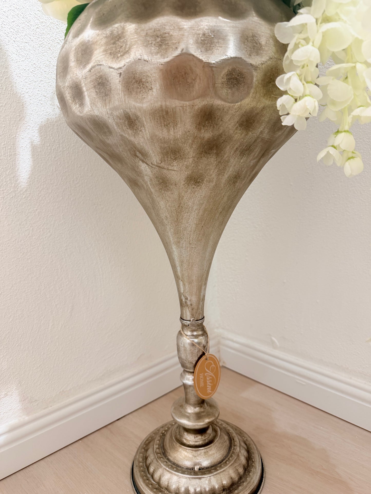 Vaso retro’ martellato argento