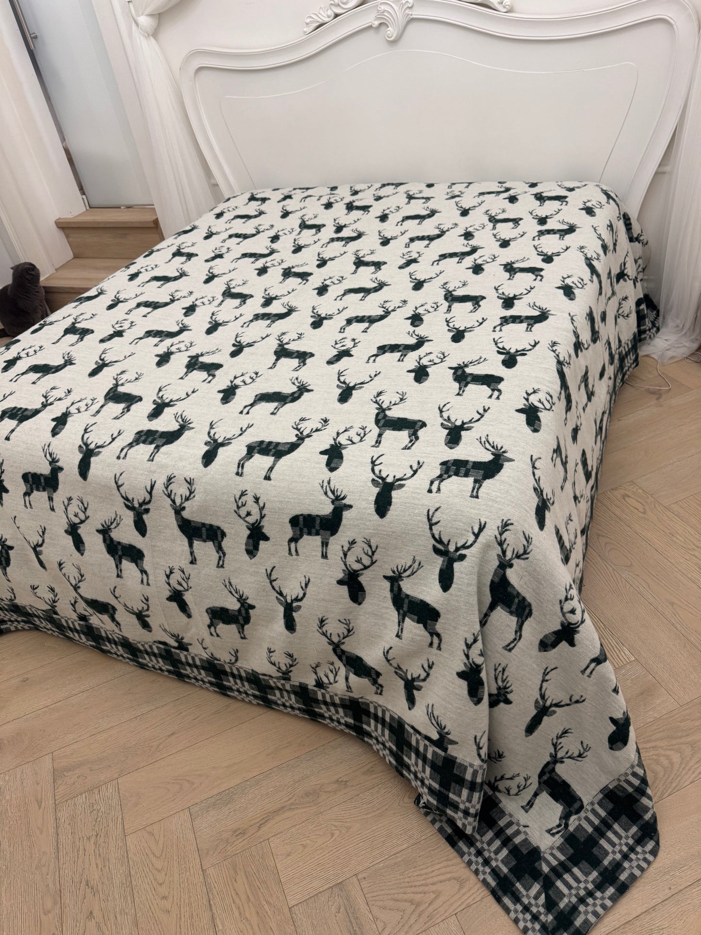 Copriletto Renne verde