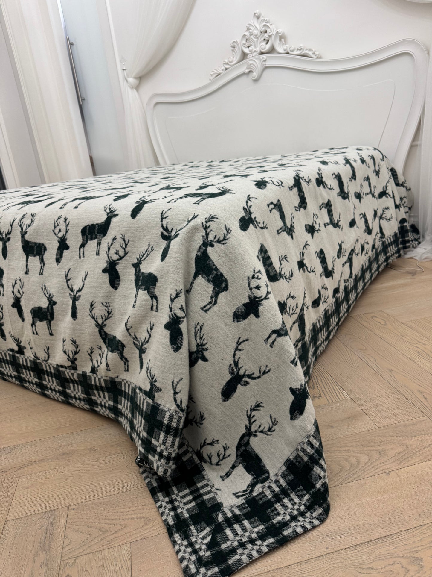 Copriletto Renne verde