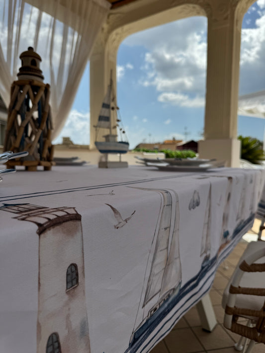 Tovaglia fantasia marina – 100% cotone